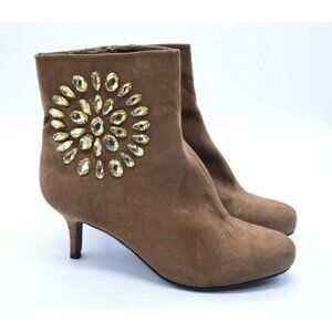 Joan Boyce Camel Brown Kitten Heel Ankle Boot 10